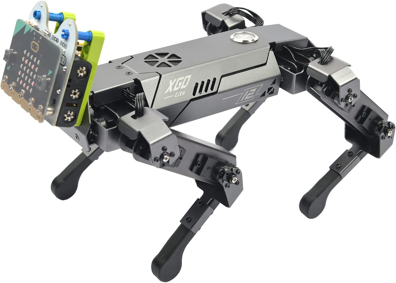 ELECFREAKS microbit Robot Xgo Kit, 12 Removable Joints DIY Programmable Full Metal Bionic Robot Kit, STEM Education Project for Open Source Hardware (No Micro:bit)