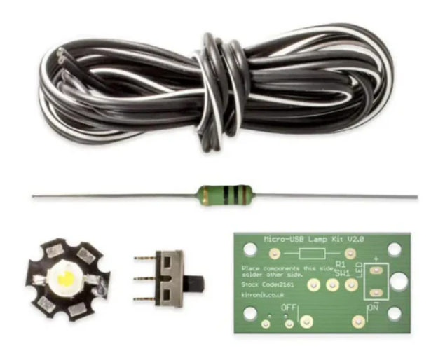 Kitronik Micro USB 1W LED Light Soldering Kit