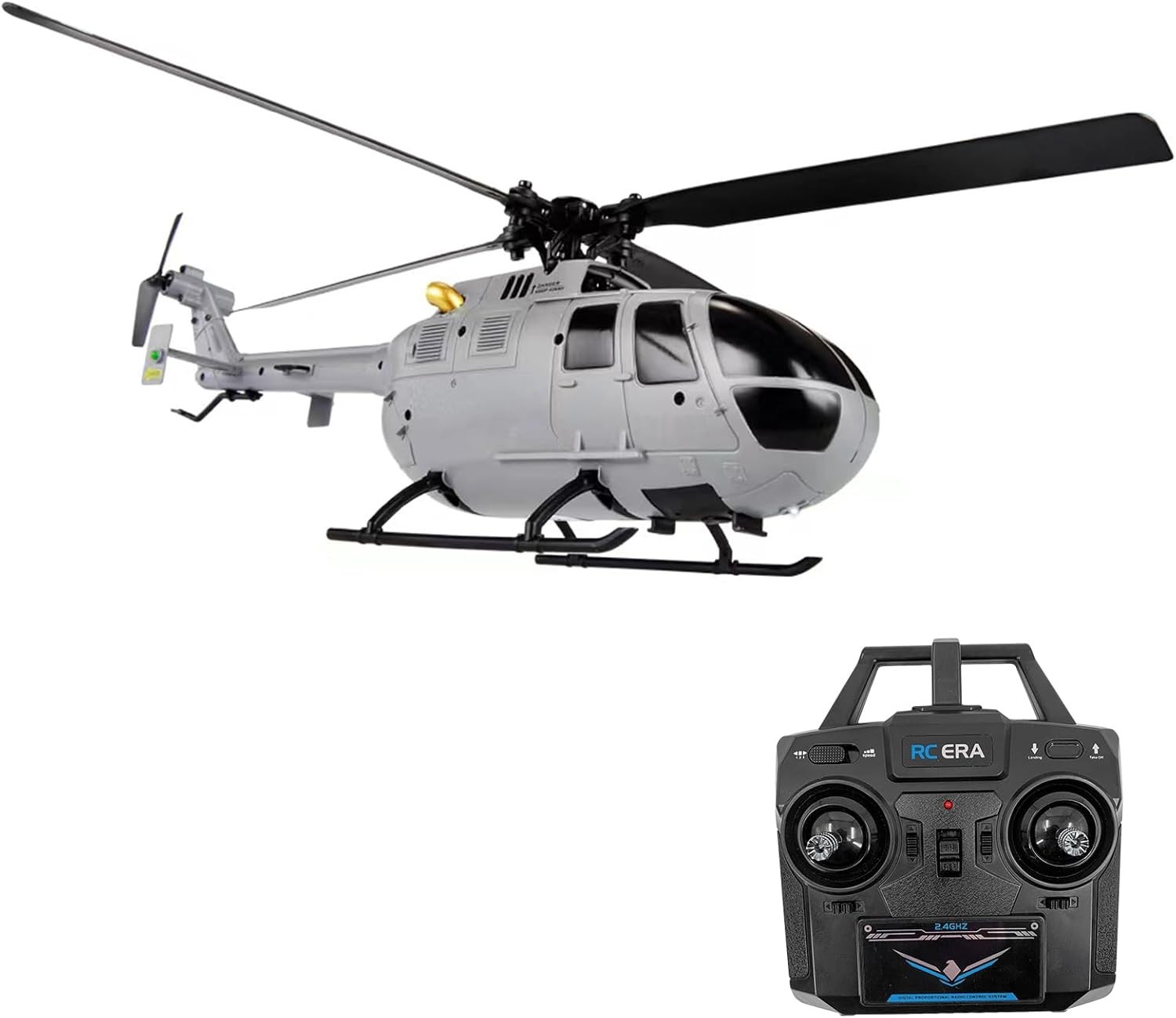 GoolRC C186 RC Helicopter RC Drone Single Propeller Without Ailerons 6-Axis Gyro Stabilized RC Aircraft Height Fixed Girl Adult Gray