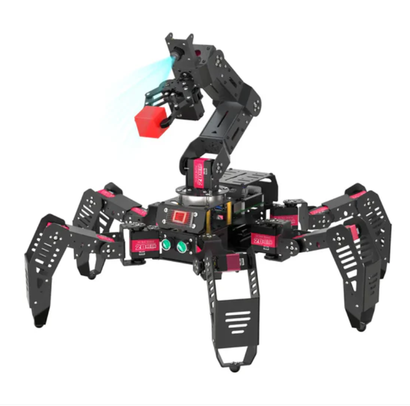 SpiderPi Pro: Hiwonder hexapod robot with AI vision arm powered by Raspberry Pi (includes Raspberry Pi 4B 8GB)